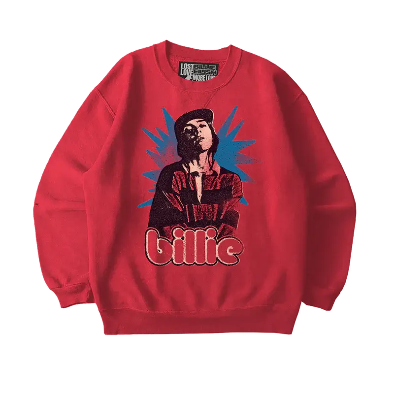 Billie x Lost Love Red Crewneck Billie Eilish Merch