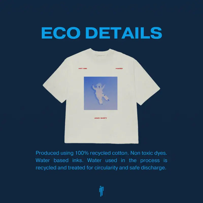 Falling Scatter Text White T-shirt Billie Eilish Merch