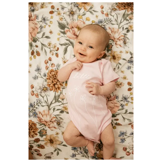 Blooms Organic Pink Onesie Billie Eilish Merch